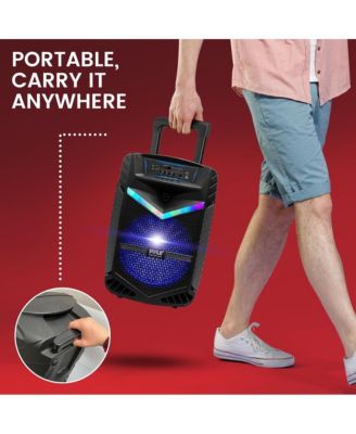 Portable Bluetooth PA Speaker System - 800W Rechargeable Outdoor Bluetooth Speaker Portable PA System w/ 12” Subwoofer 1” Tweeter, Recording Function, Mic In Party Lights USB/SD Radio- PPHP1242B