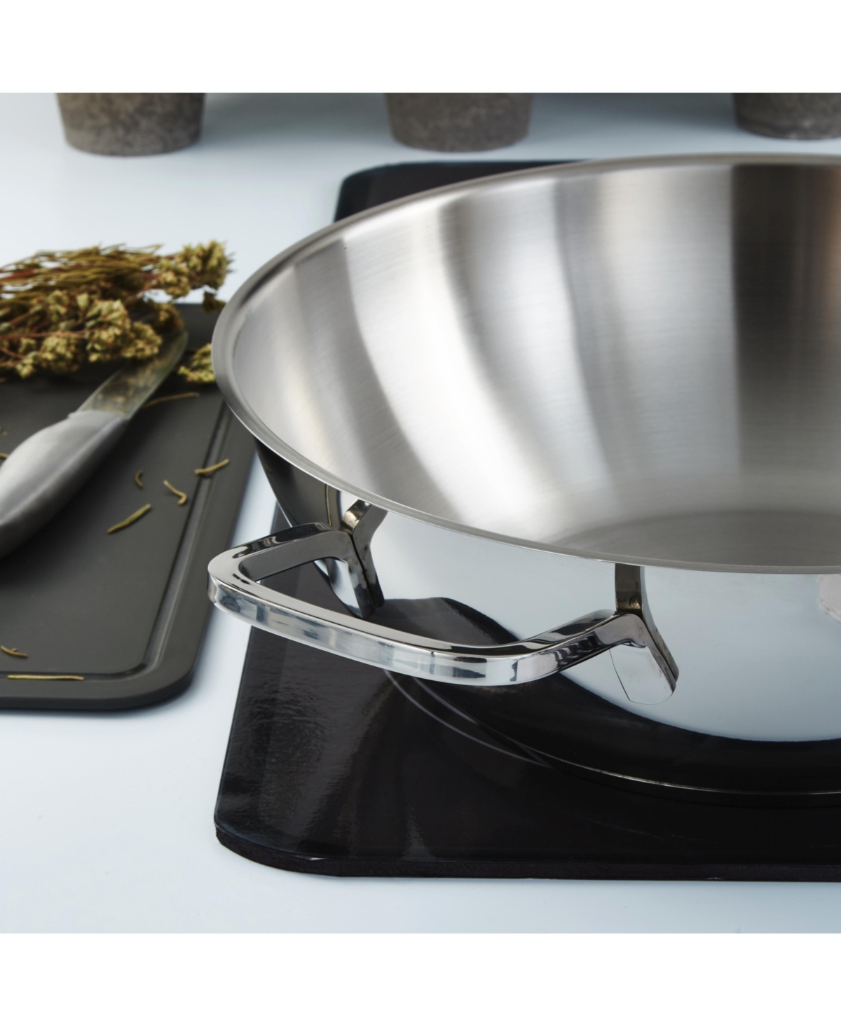 BergHOFF DiNA Helix 2pc Recycled 18/10 Stainless Steel Stir Fry Cookware Set