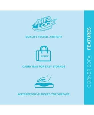 Inflatable Corner Living Room Air Mattress Sectional Sofa Couch, Beige