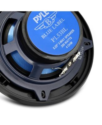 5.25" Three-Way Car Speakers, 200 Watt, Blue