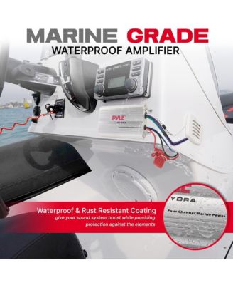 4-Ch. Waterproof Marine Amplifier, 1200 Watt, MP3/iPod Compatible