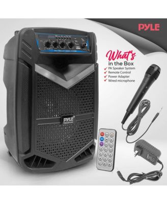 400W Rechargeable Bluetooth PA Speaker System with Subwoofer, Tweeter, Recording, Mic In, Party Lights, USB/SD, Radio