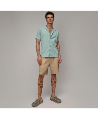 Men's Sage Green Grain-Textured Shirt