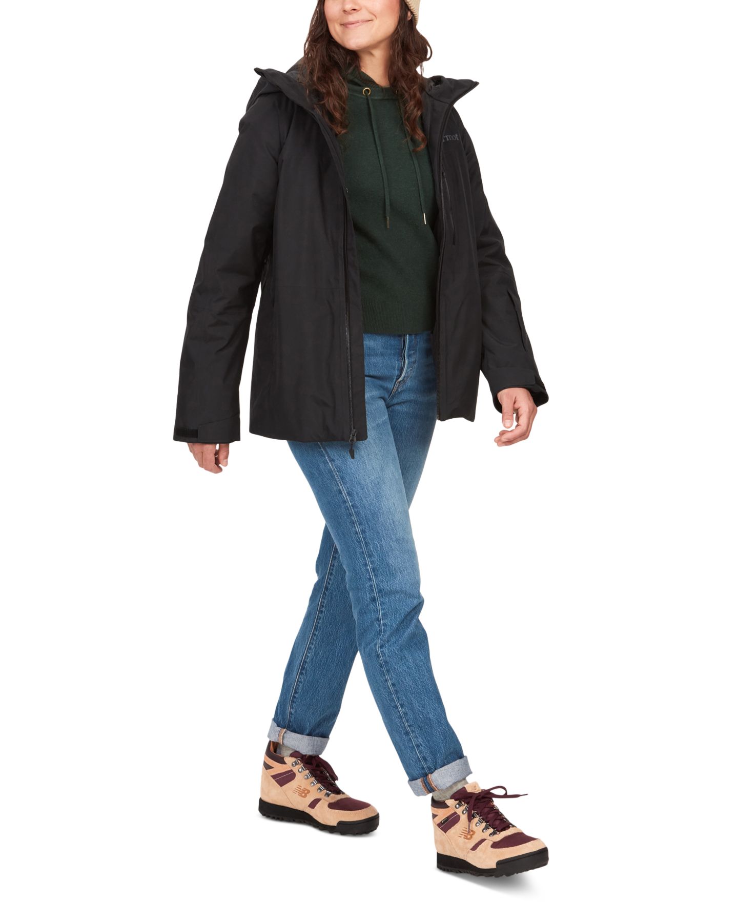 Женская куртка Marmot Lightray GORE-TEX Hooded, цвет: Чёрный — фото 3