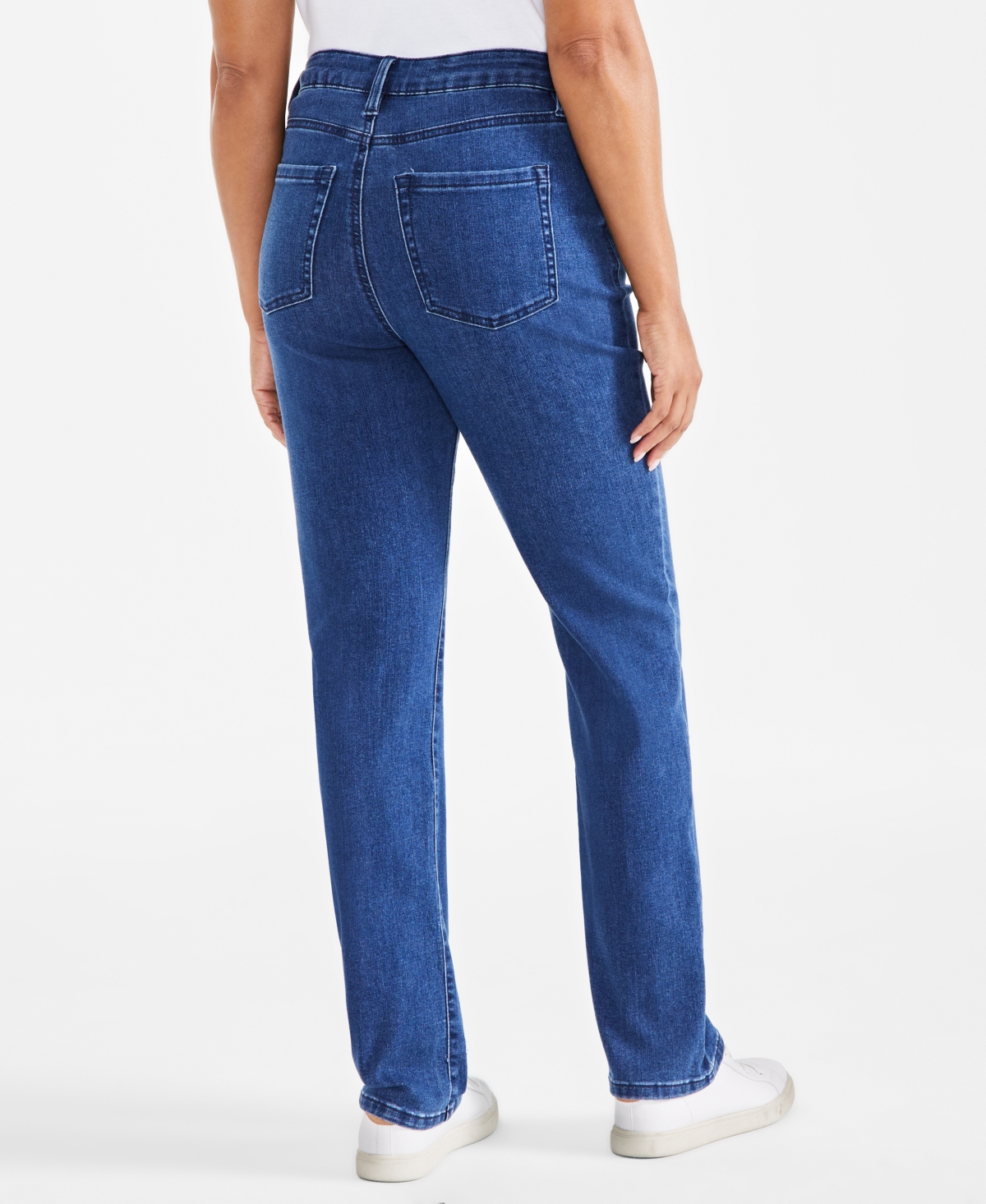 Style & Co Women's High-Rise Straight-Leg Floral-Embroidered Jeans, Exclusively at Macy's