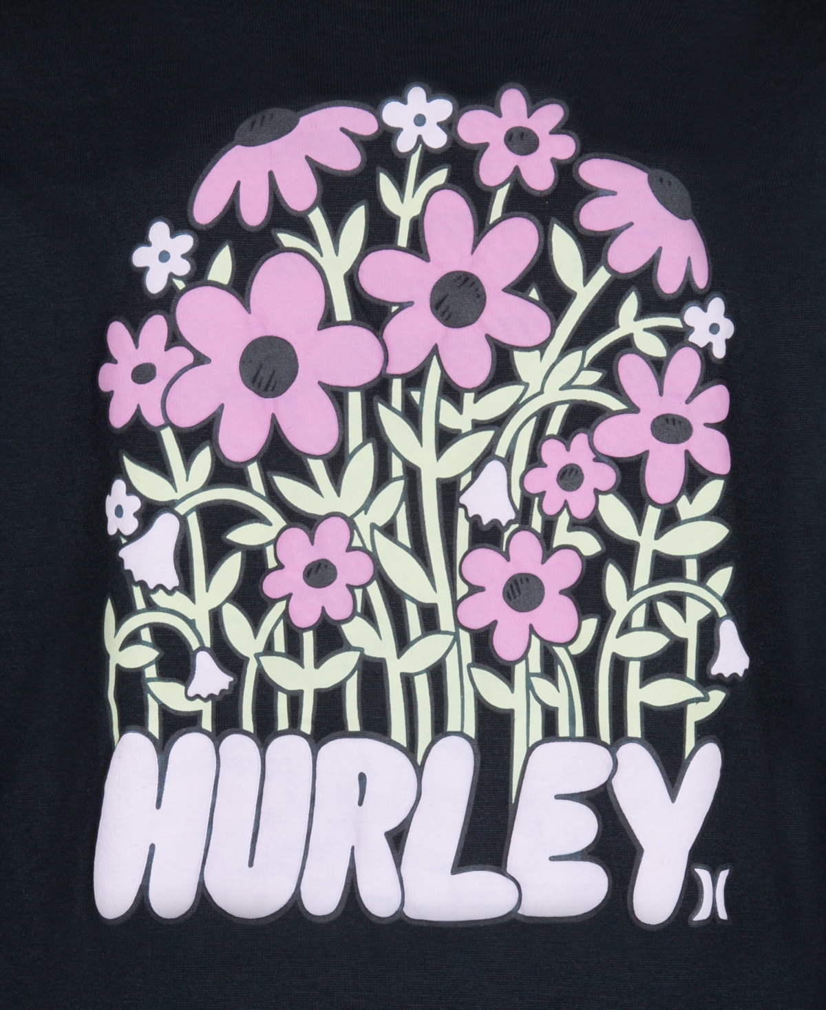 Hurley Big Girls Flowers Grow Long Sleeve Tee - Seashell- Pink