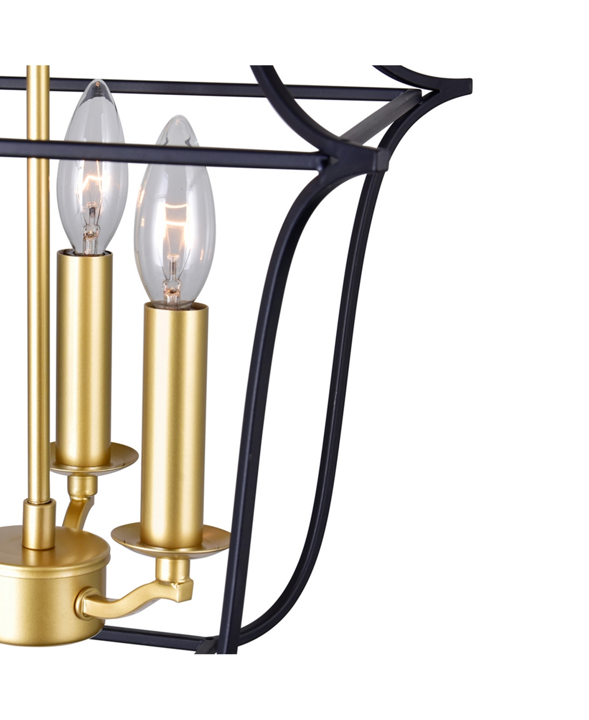 Cwi Lighting 16" Metal Tudor 3 Light Pendant In Satin Gold Black