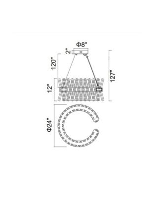 14" Metal Glace LED Chandelier