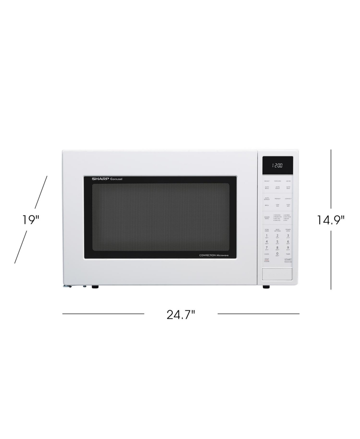 Sharp 1.5 cu. ft. 900W White Carousel Convection + Microwave Oven (SMC1585BW)