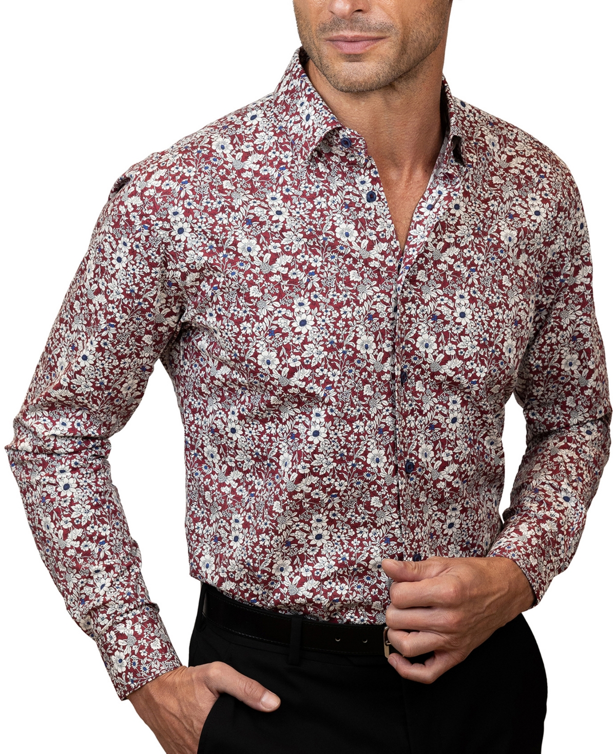 Tayion Collection Men's Slim-Fit Dress Shirt