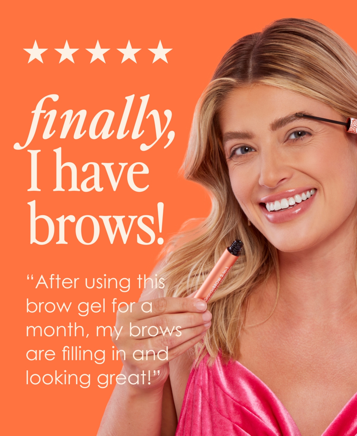 Grande Cosmetics Travel-size Grandebrow 2-in-1 Tinted Brow Gel + Brow Enhancing Serum, 0.02 Oz. In Medium
