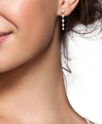Moissanite Linear Drop Earrings (5/8 ct. t.w.) in Sterling Silver