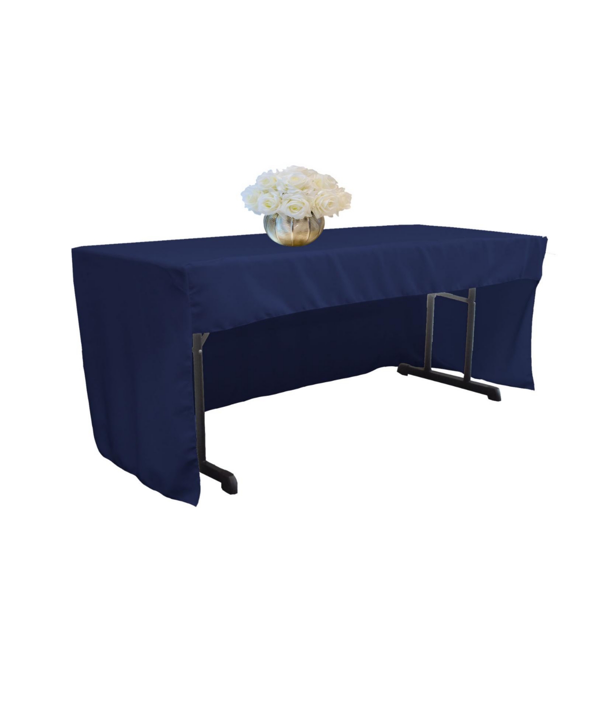 Slickblue Open Back Polyester Poplin Fitted Tablecloth – 72'' L x 30'' W x 30'' H