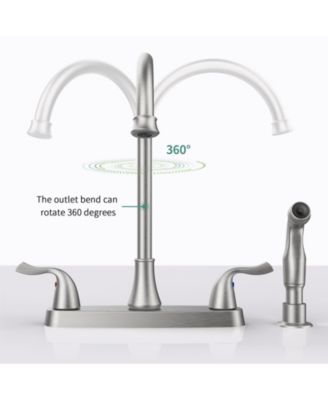 Two-Handle Kitchen Faucet with Pull-Out Side Sprayer Versatile and Functional Design