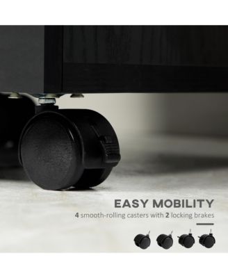 3 Drawer File Cabinet Storage Organizer W/ Caster Wheels,