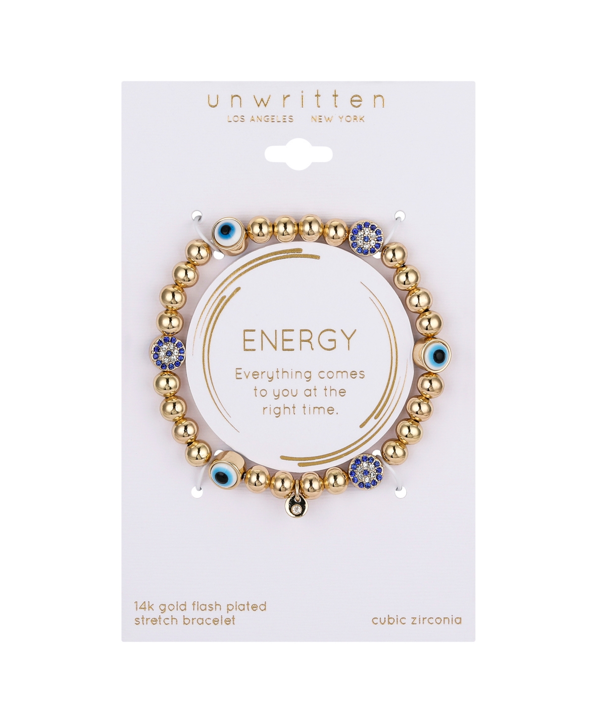 Unwritten Crystal Evil Eye Beaded Stretch Bracelet