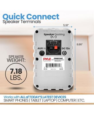 5.25” 2-Way Indoor/Outdoor Bluetooth Speaker System, 1/2” High Compliance Polymer Tweeter, 500 Watt, White