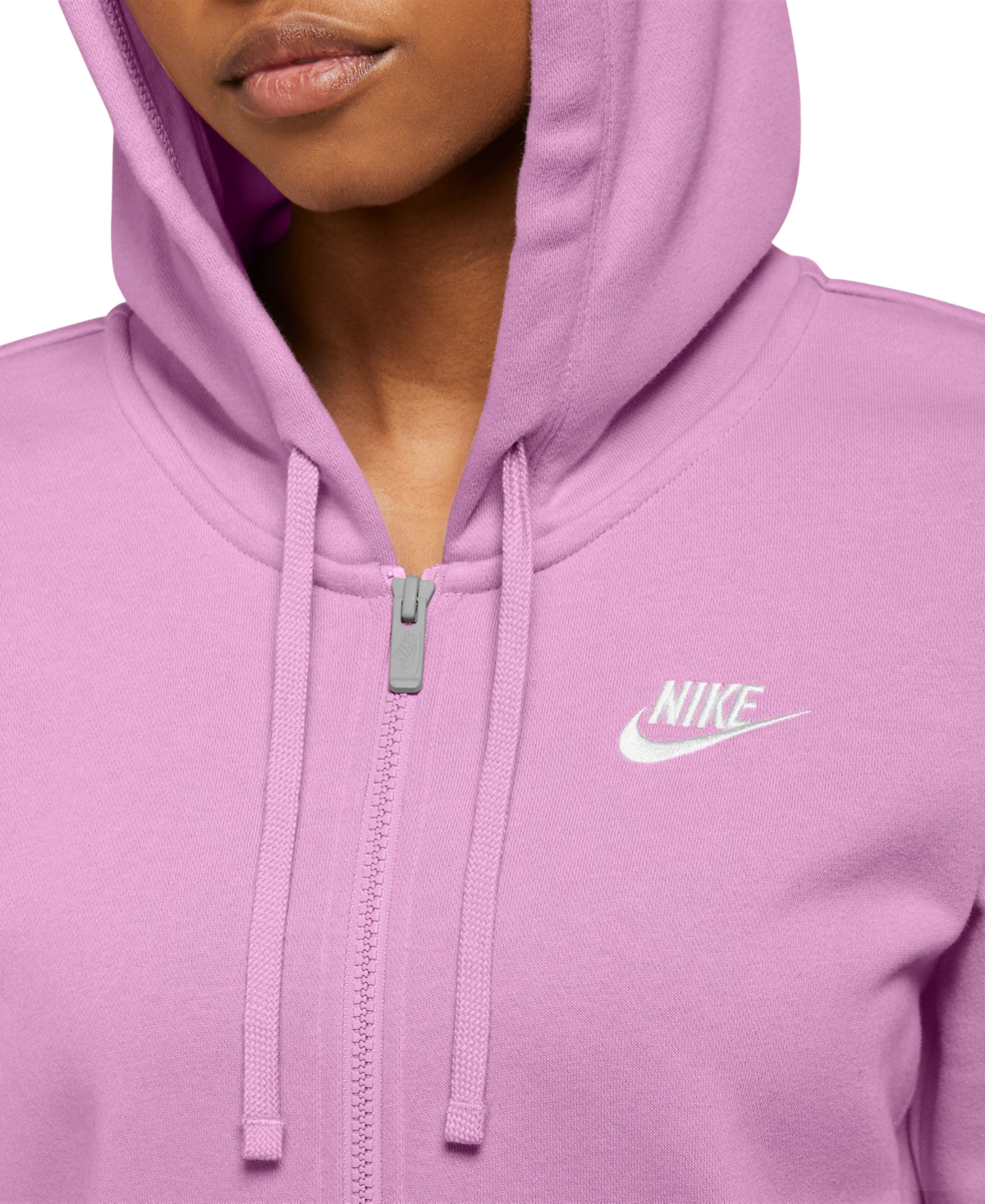 Nike Women's Sportswear Club Fleece Full-Zip Hoodie -whi