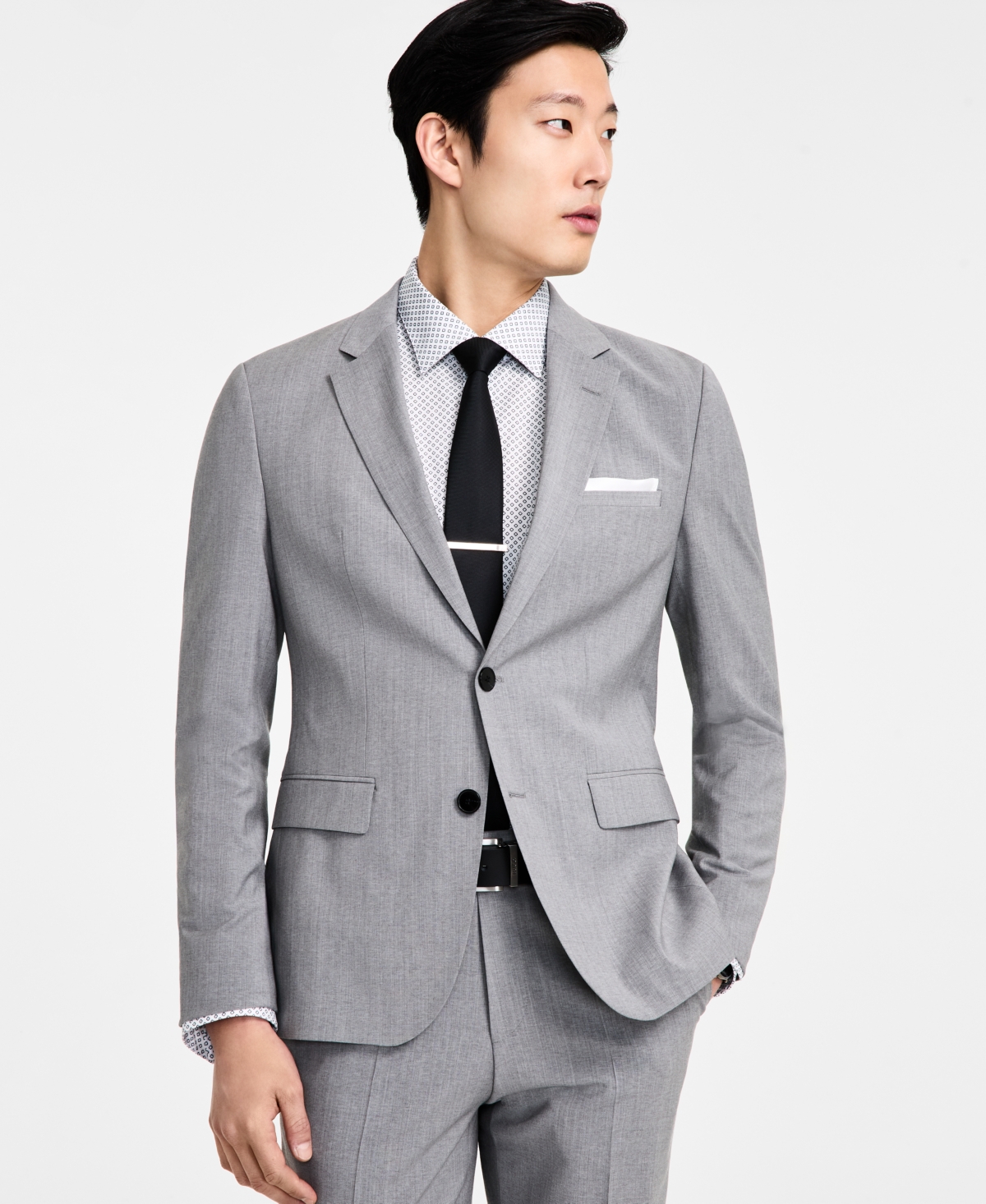 Hugo by Hugo Boss Men's Modern-Fit Wool Blend Suit Jacket - Grey