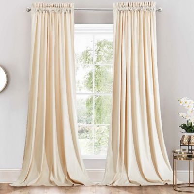 Heavyweight Velvet Curtain Rod Pocket Panels (Set of 2), 52" W x 84" L