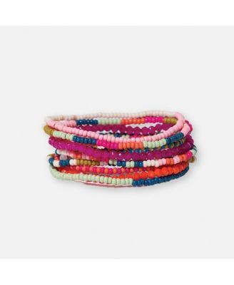 INK + ALLOY Sage 10 Stranded Beaded Stackable Stretch Bracelets