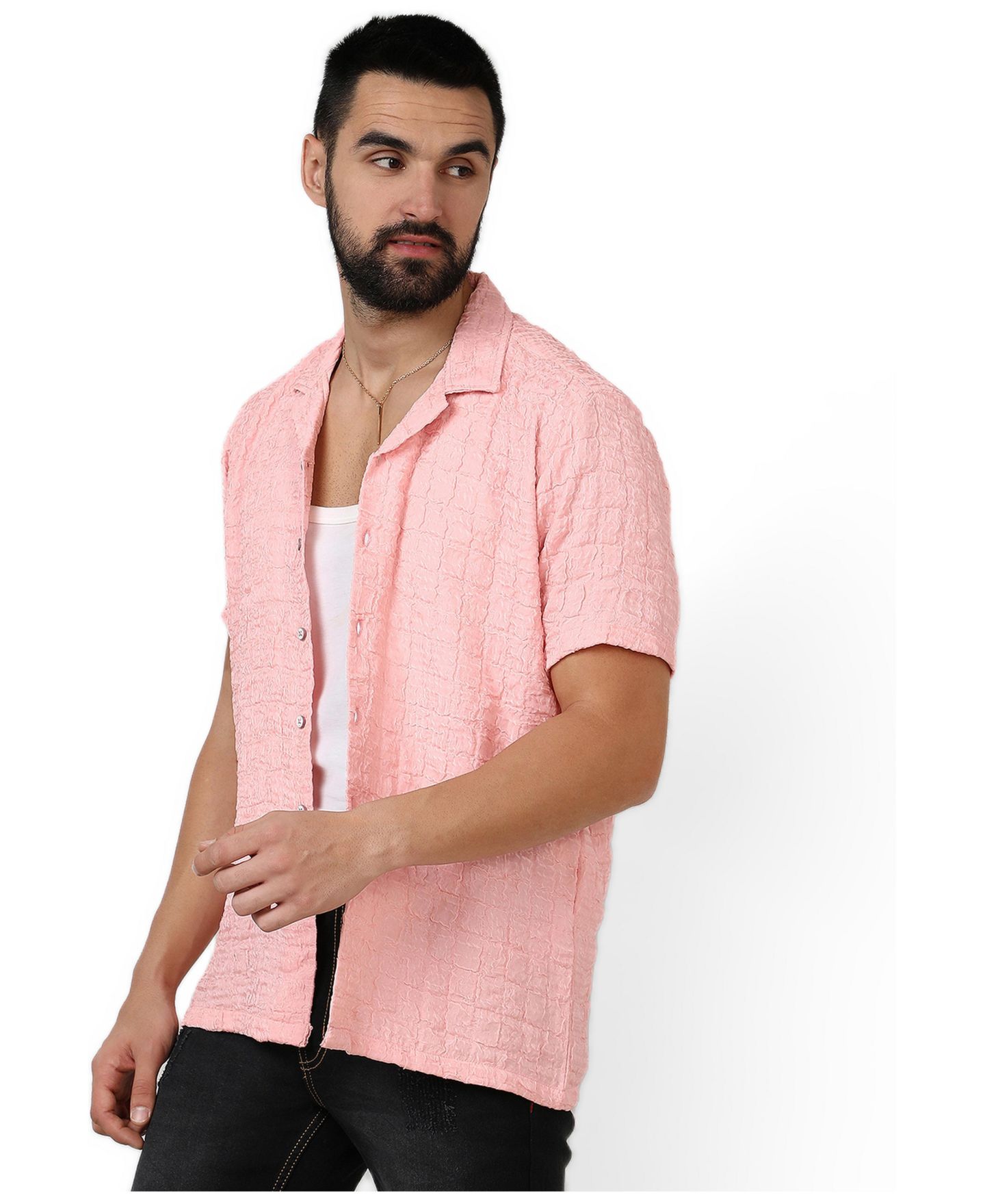 Мужская рубашка Cahoot Campus Sutra Baby Pink Box-Creased, цвет: Розовый — фото 4
