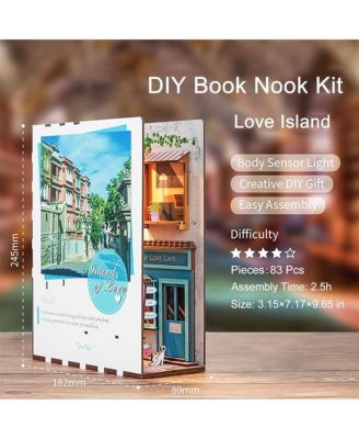 DIY 3D Book Nook Kit Island of Love Cafe 83pcs
