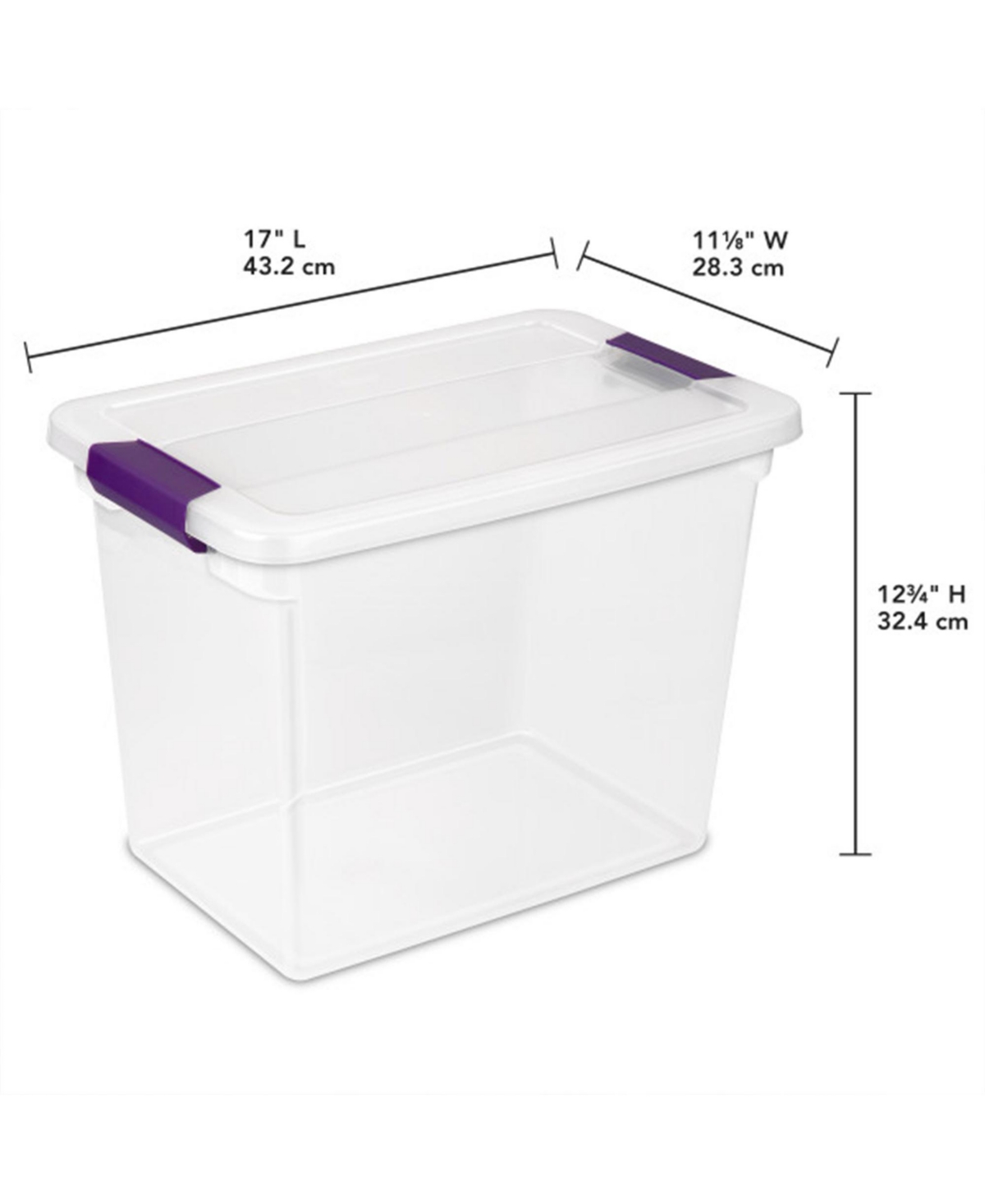 Sterilite 27 QtView Latch Storage Stackable Bin with Latching Lid, 12 Pack