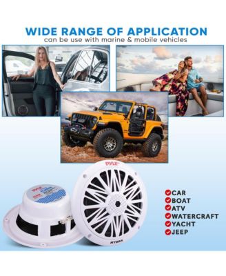 6.5" Marine Component Speakers, 2-Way, Waterproof, 200 Watt, White