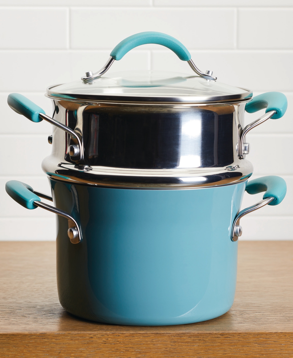 Cucina 3-Quart Nonstick Saucepot with Steamer and Lid