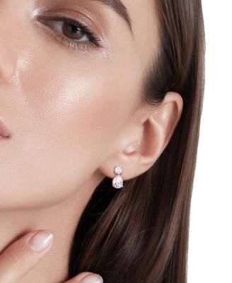 Moissanite Pear & Round Drop Earrings (5 ct. t.w.) in Sterling Silver