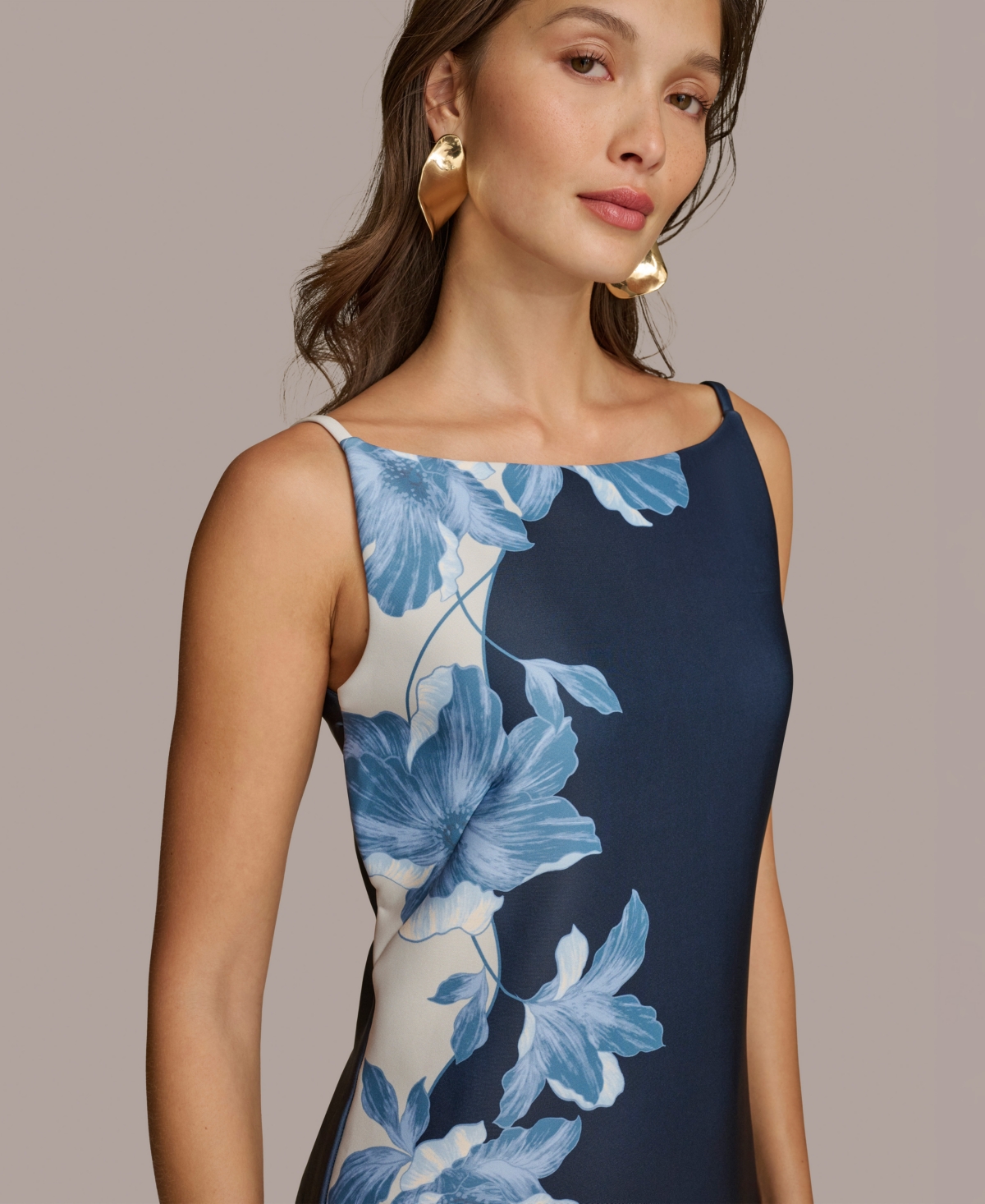 Donna Karan New York Petites Floral-Print Sheath Dress