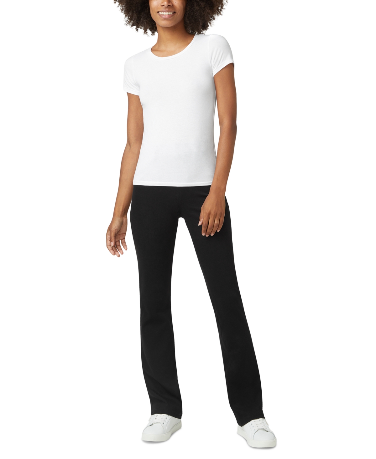 Hue Ultra Soft High Rise Denim Baby Bootcut Leggings In Black
