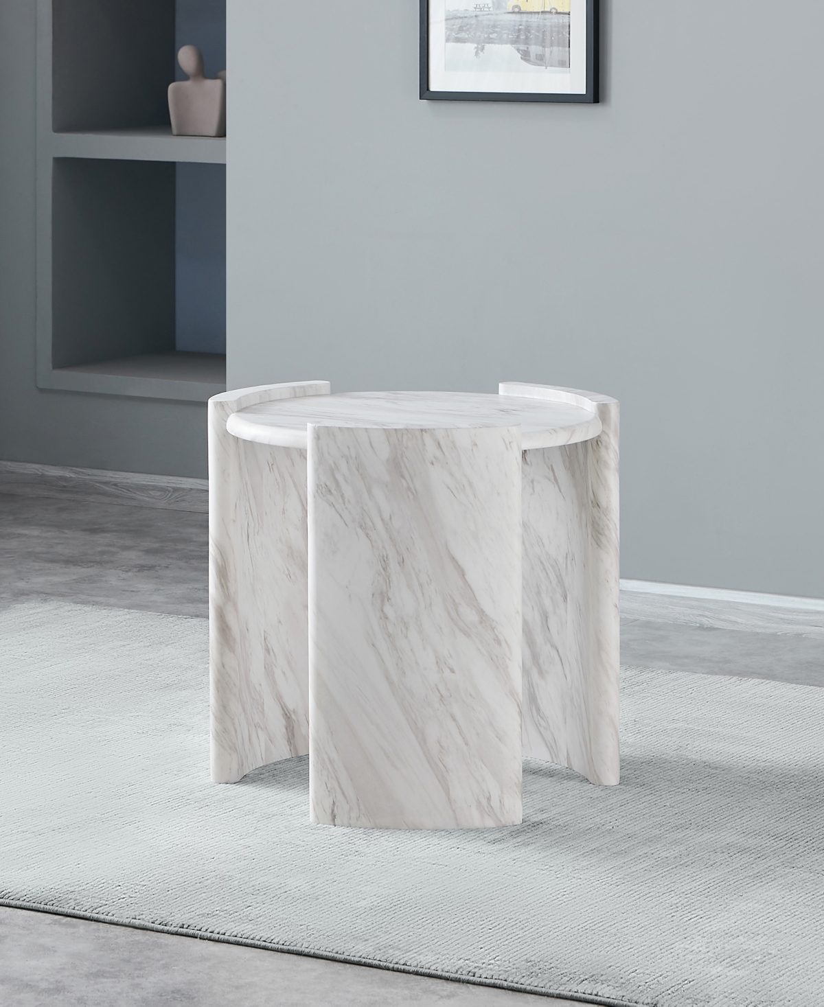 Macy's Merino 24" End Table In Light Grey
