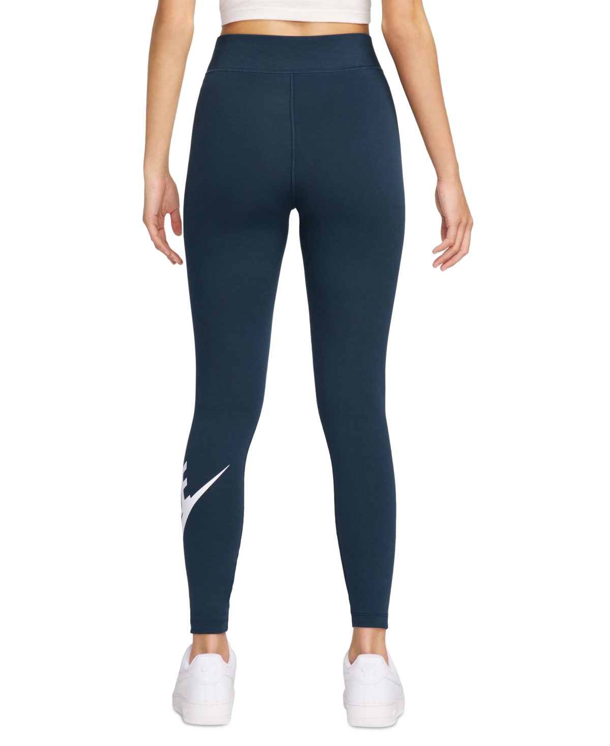 Nike Women's  Sportswear Classics High-waisted Graphic Leggings In Armory Navy,white