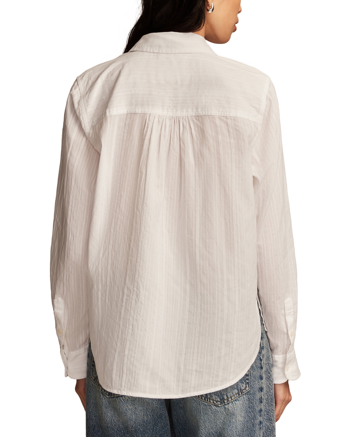 Lucky Brand Women's Cotton Prep Shadow-Striped Shirt