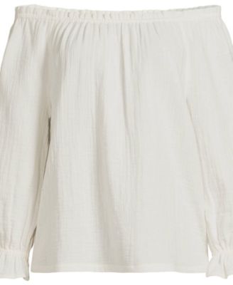 Women's 3/4 Sleeve Gauze On or Off the Shoulder Blouse