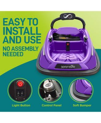 360° Spinning Kids Bumper Car with Remote Control, LED Lights, and 2 Driving Modes (Pink)