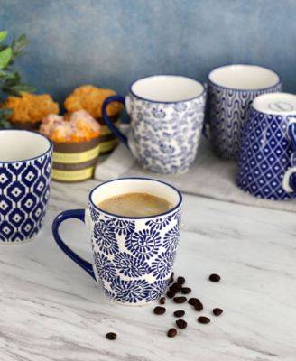 Stoneware Assorted Mugs, Set of 6