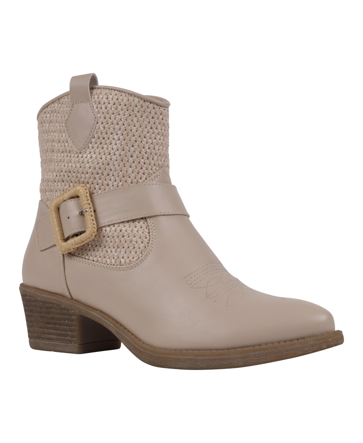 Women's Avery Woven Western Ankle Boots - Beige