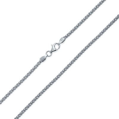 Bali Style Popcorn Coreana Chain Necklace .925 Sterling Silver Slender