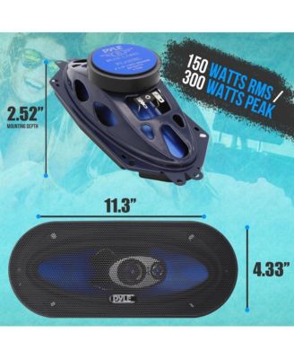 4" x 10" Three-Way Triaxial Speaker System, 300 Watt, Blue