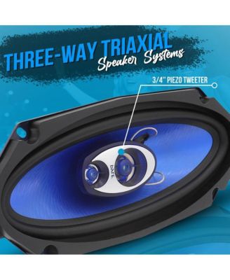 4" x 10" Three-Way Triaxial Speaker System, 300 Watt, Blue