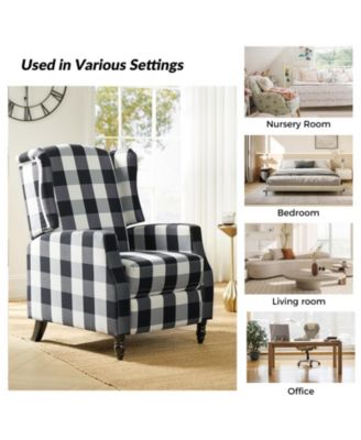 Franco Mid-centry Modern Manual Push Back Recliner