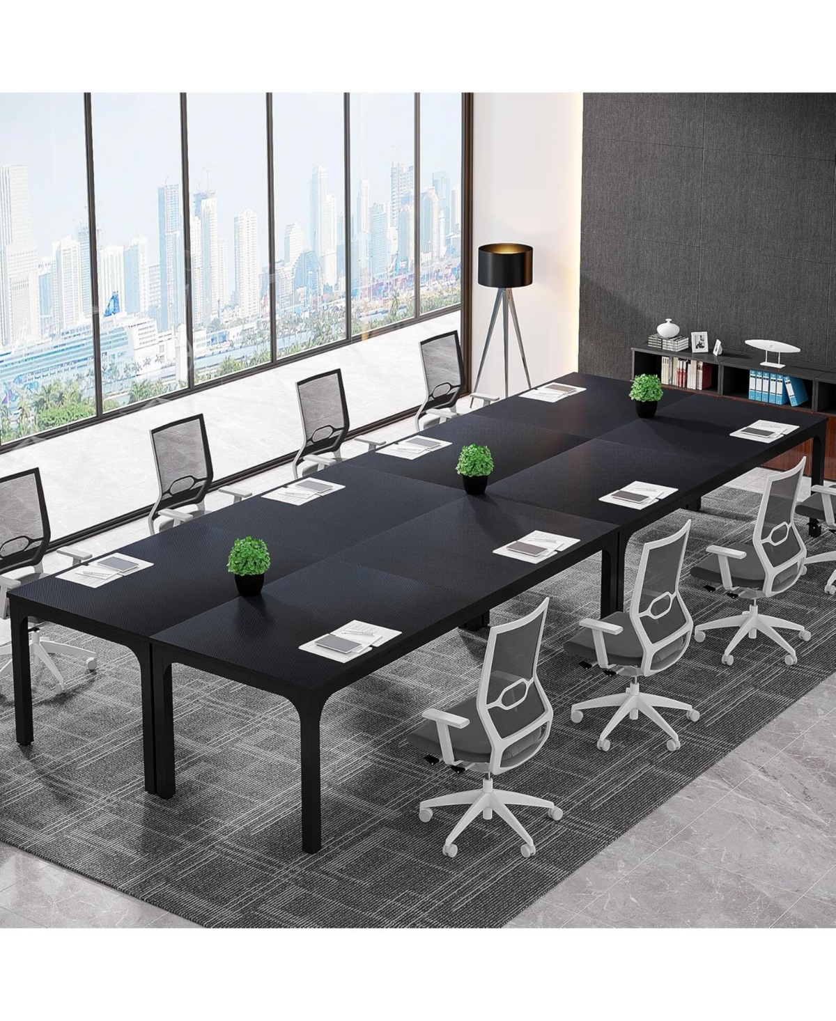Tribesigns 78.74-Inch Conference Table Set of 4, 13FT Room Table, Large Rectangle Meeting Seminar for 12-16 Person, Long Business