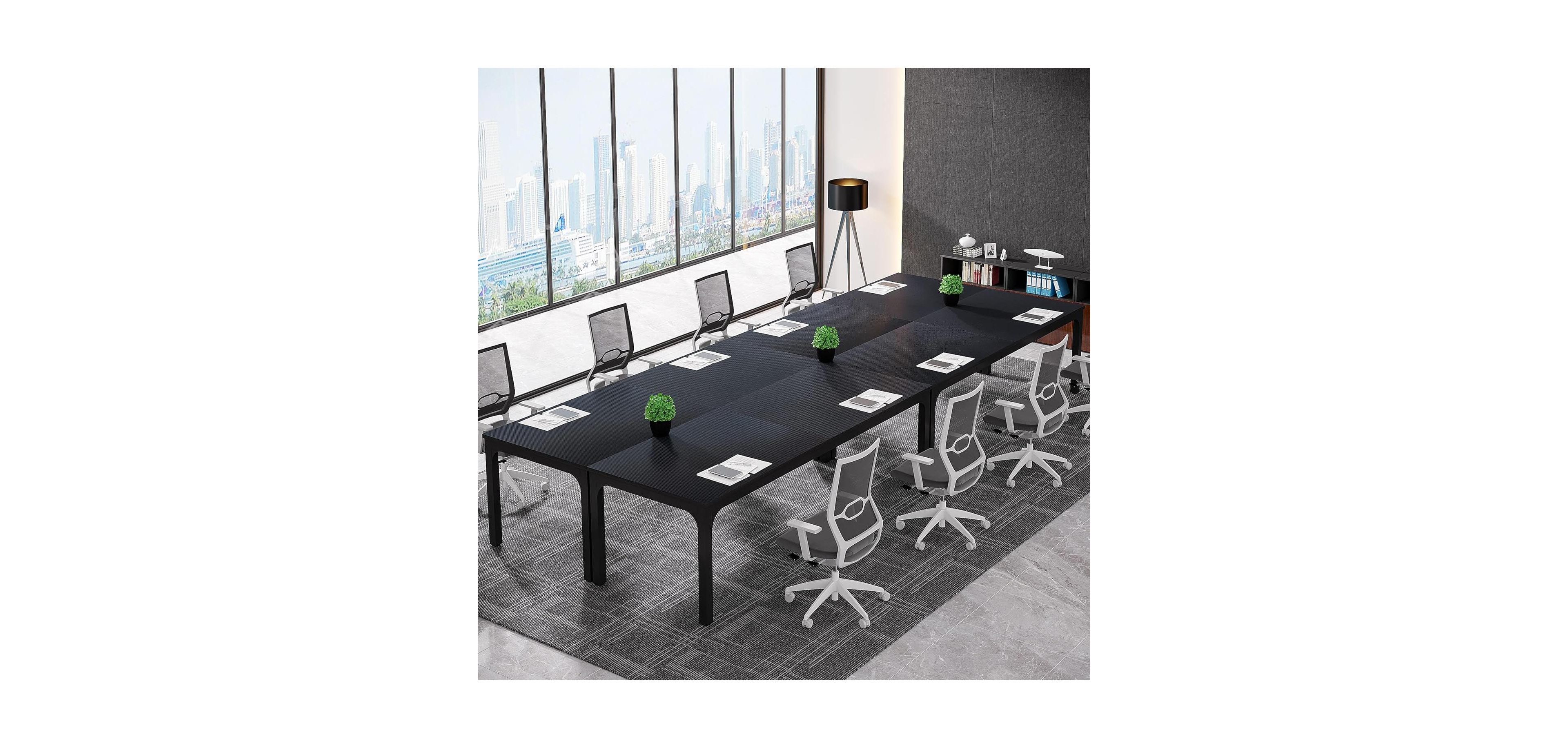 Tribesigns 78.74-Inch Conference Table Set of 4, 13FT Room Table, Large Rectangle Meeting Seminar for 12-16 Person, Long Business