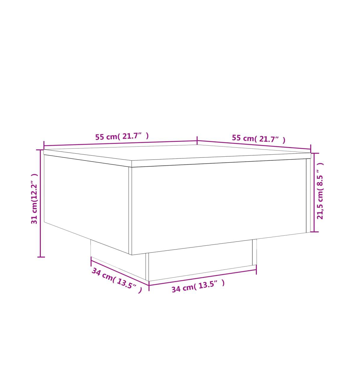 vidaXL Coffee Table Smoked Oak 21.7