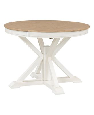 Retro Extendable Dining Table with 12-Inch Leaf for Functional Dining and Living Room Spaces