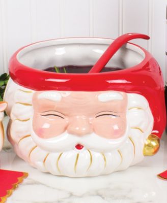 Santa Ceramic Punch Bowl
