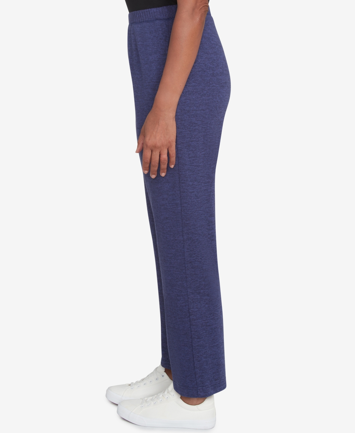 Alfred Dunner Women's French Quarter Soft Brushed Knit Average Length Pants In Blue